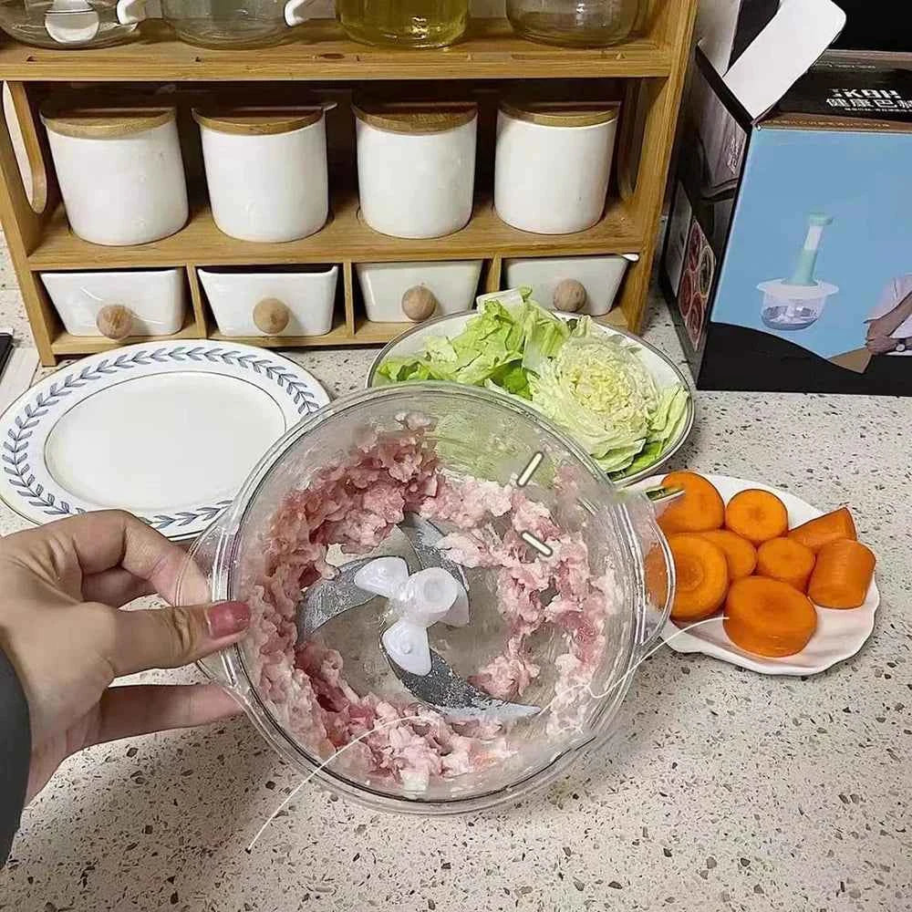 Multifunction Hand Press Manual Vegetable Chopper 1.5 Liter