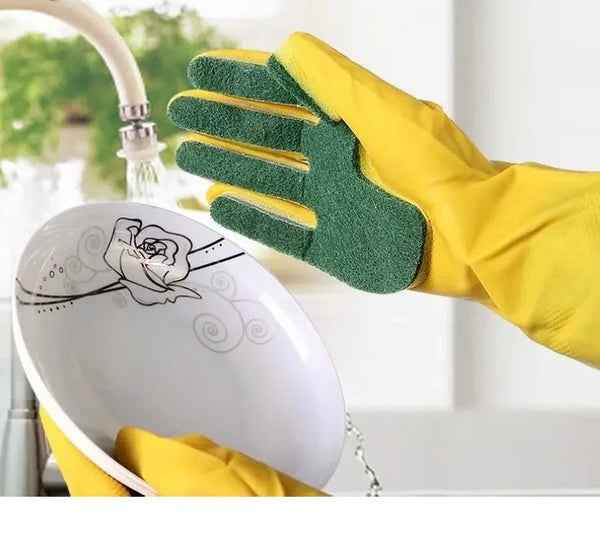 Scrub Dishwashing Gloves