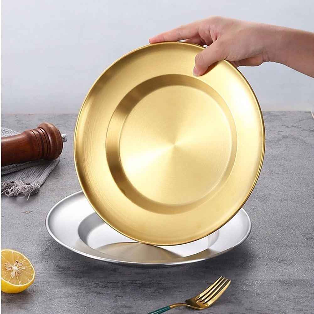 Brushed Gold Stainless Steel Serving Plate