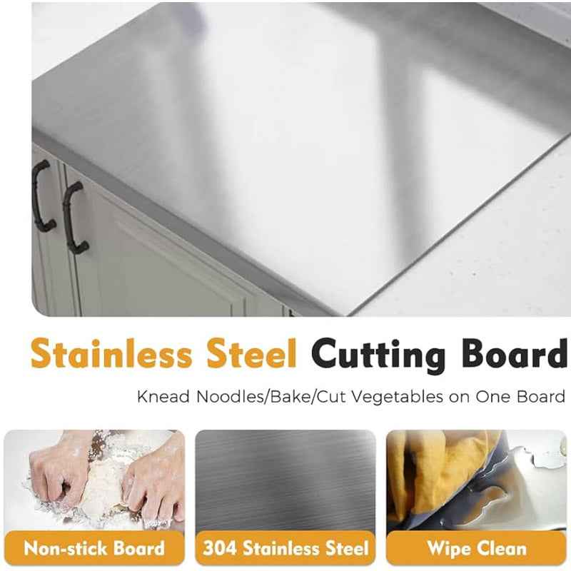 Premium Stainless Steel Cutting Board – Double-Sided Multipurpose Chopping Board