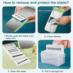 5-in-1 Multi-Function Vegetable Slicer & Cutter with Interchangeable Blades
