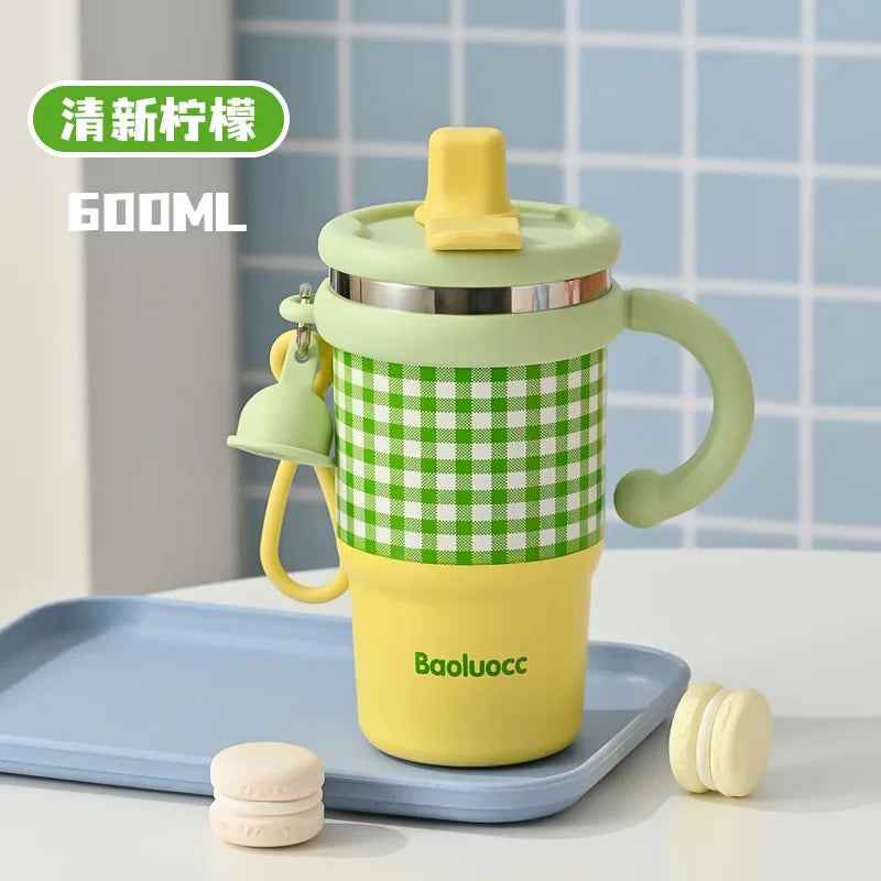 600ml Stainless Steel Kids Thermos with Handle