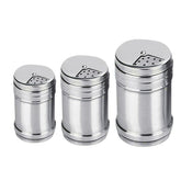 Stainless Steel Spice Shaker Set โ 3-Piece Seasoning Jar Trio