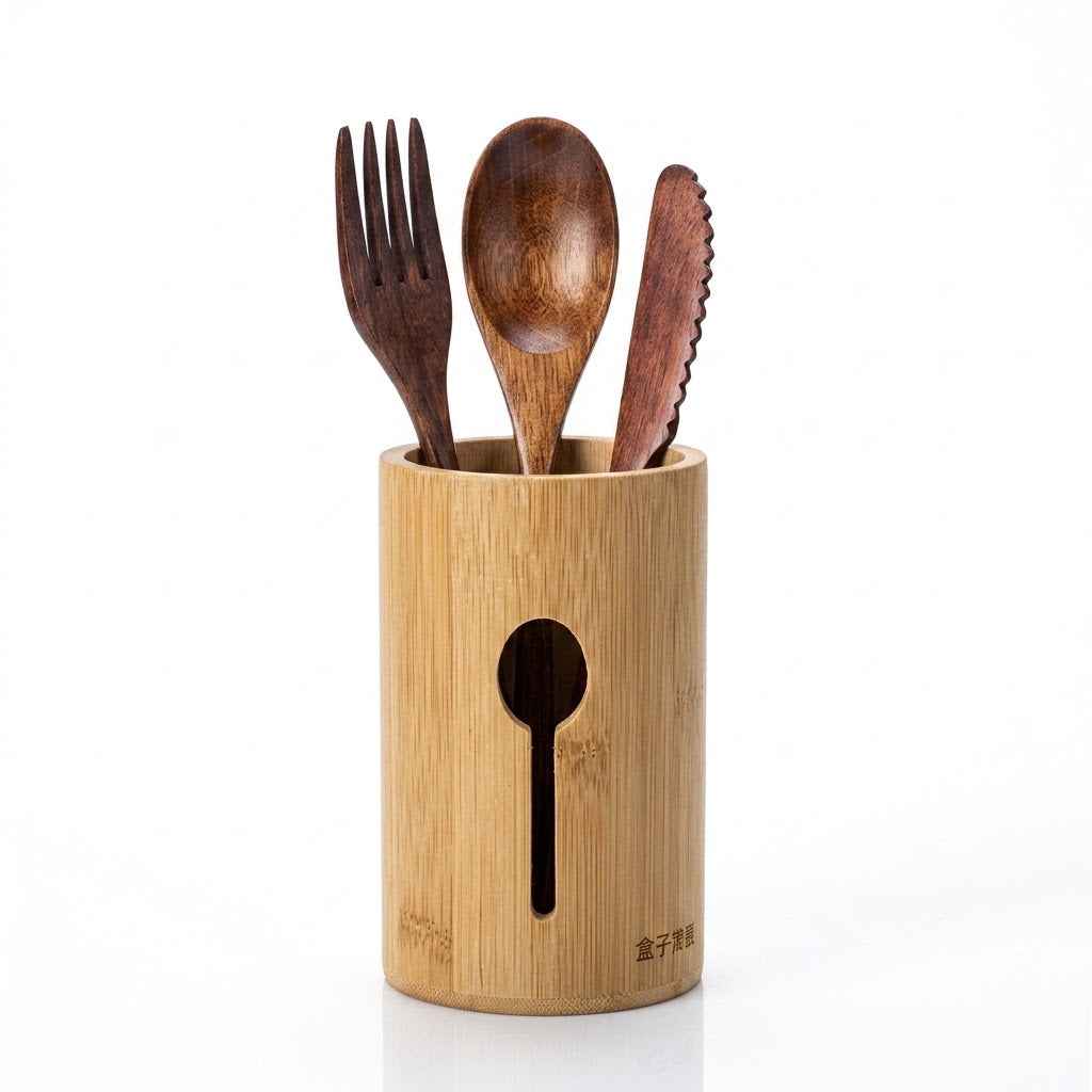 Bamboo Cutlery Holder Cylinder