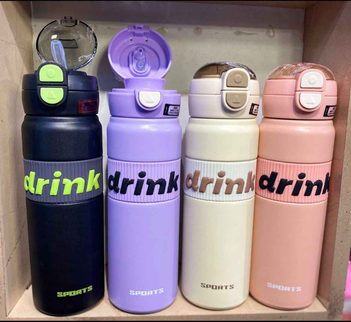 700ml DRINK Sports Water Bottle with Straw & Flip Lid