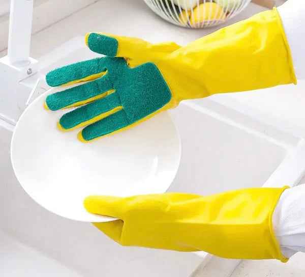 Scrub Dishwashing Gloves