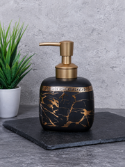 Ceramic Black Marble Soap Dispenser with Gold Pum