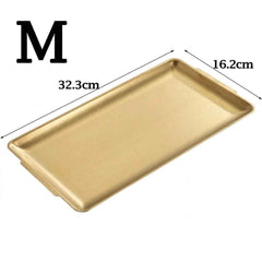 Gold Stainless Steel Rectangular Serving Tray
