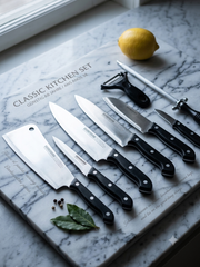 Premium Stainless Steel Culinary Knife & Cleaver Set – 7 Pieces