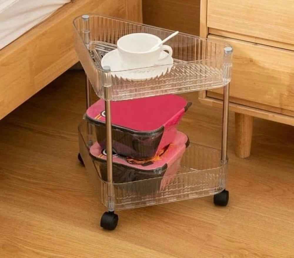 Triangular Shaped Acrylic 2 Layer Trolley