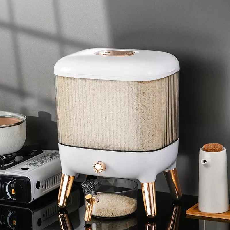 10KG Automatic Rice & Grain Dispenser Container | Airtight, Moisture-Proof PP Storage Box