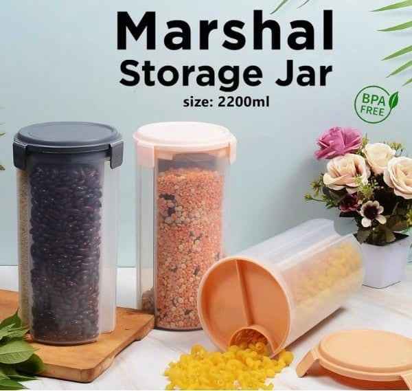 Marshal Storage Jar – 2200ml Multi-Compartment Airtight Container