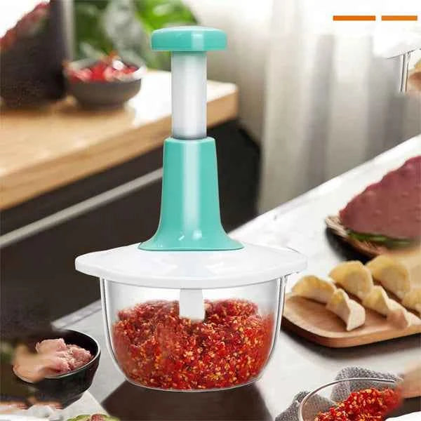 Multifunction Hand Press Manual Vegetable Chopper 1.5 Liter