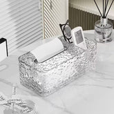 Acrylic Tissue Box with Remote Holder โ Multi-Functional Organizer for Tissues & Remotes