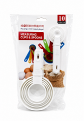 10-Piece White Measuring Cups & Spoons Set