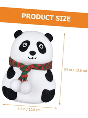 Big Cute Panda Silicone Touch Night Light | 7-Color LED USB Rechargeable Nursery Lamp