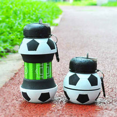 Silicone Foldable Water Bottle Football Design