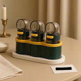 3-in-1 Compact Seasoning Dispenser Set β Rotating Spice Containers with Airtight Lids