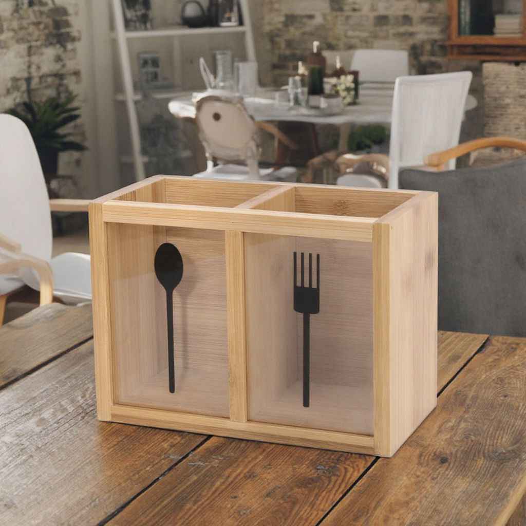 Bamboo Wooden Kitchen Utensil Holder