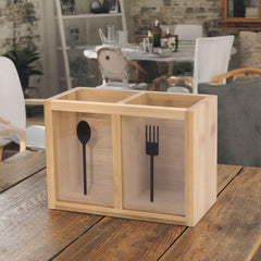 Bamboo Wooden Kitchen Utensil Holder