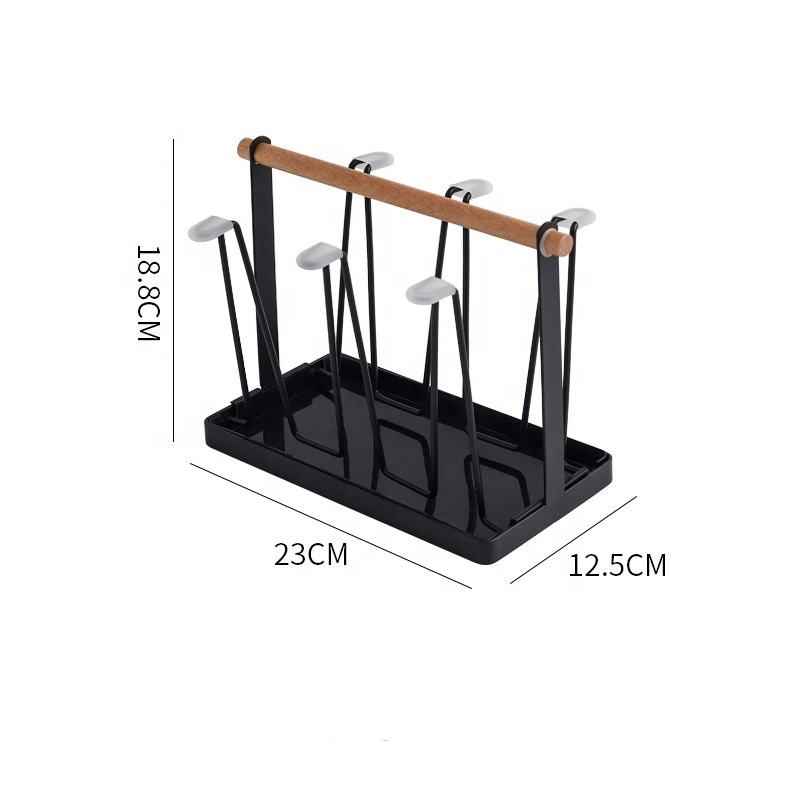 High Quality Wooden Handle Glass Stand With Stand