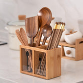 Bamboo Wooden Kitchen Utensil Holder