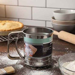 Stainless Steel Hand-Squeeze Flour Sifter Cup | Trigger Action Baking Sieve | Single-Hand Operation Powder Sugar Shaker