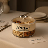 Luxury 4-Grid Dry Fruit & Snack Storage Jar โ Premium Round Organizer with Crystal Lid
