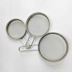 Shengya Mini Stainless Steel Flour Strainer Set (3-Piece) | Fine Mesh Sieve for Powdered Sugar & Tea | Baking & Kitchen Tool