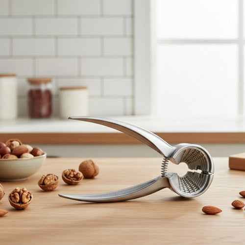 Shengya Heavy-Duty Stainless Steel Nut Cracker | Ergonomic Nut Sheller Tool for Walnuts, Almonds & Pecans | Kitchen Gadget