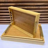 Premium Rectangular Bamboo Nesting Serving Trays Set