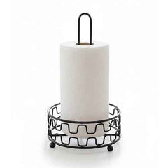Modern Matte Black Metal Paper Towel Holder | Freestanding Decorative Kitchen Countertop Dispenser