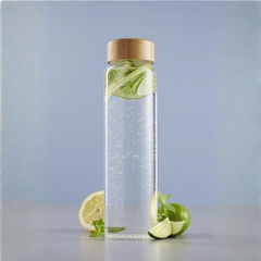 Water Bottle With Bamboo Lid