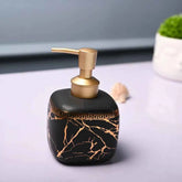 Ceramic Black Cylindrical Soap Dispenser - Static Glossy Finish