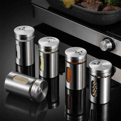 Stainless Steel Salt & Pepper Shakers with Window
