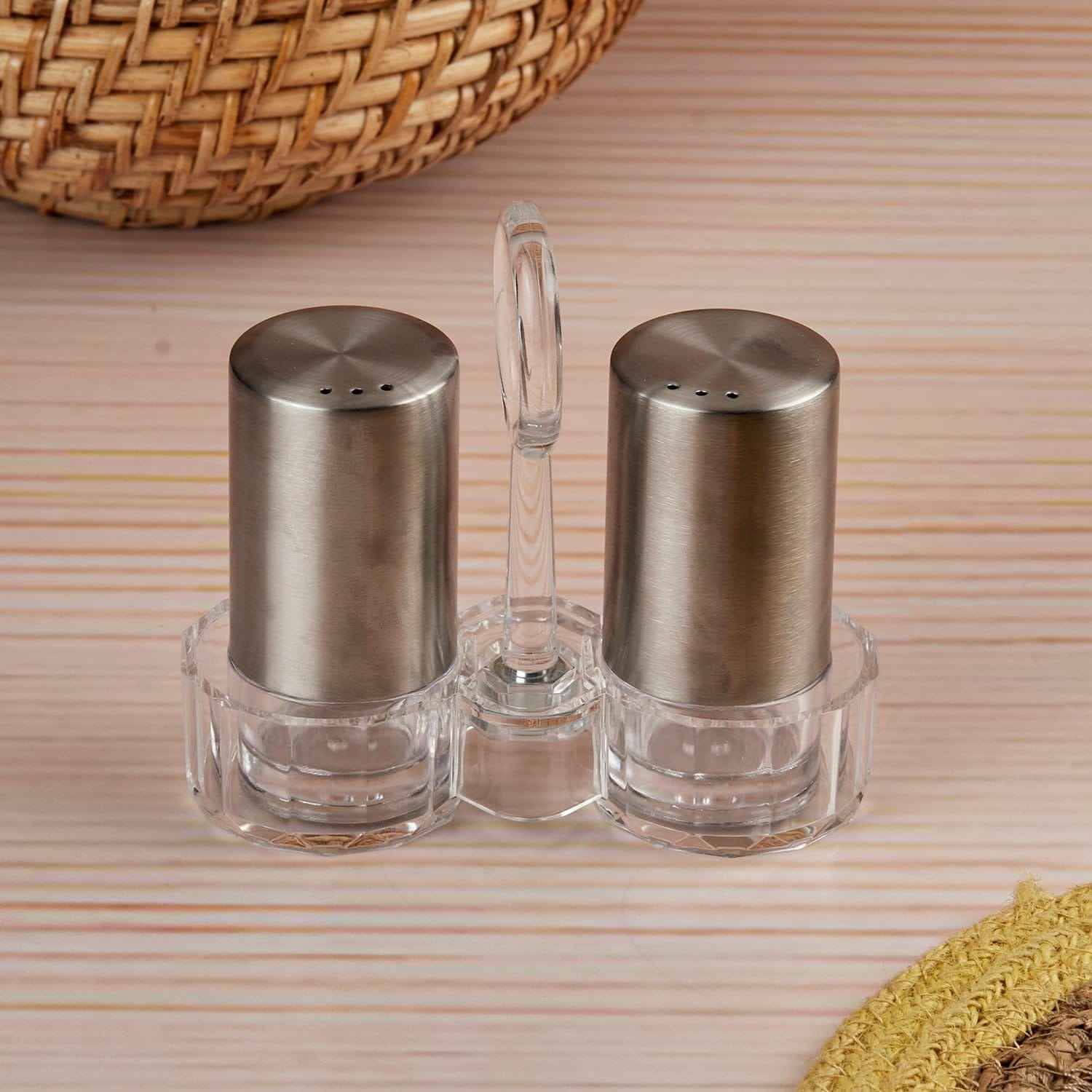 Salt & Pepper Shaker Set with Acrylic Stand