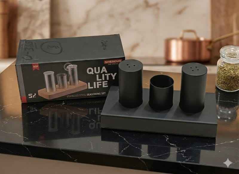 Stainless Steel Seasoning Set - Black