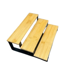 Bamboo & Metal 3-Step Display/Organizer Stand