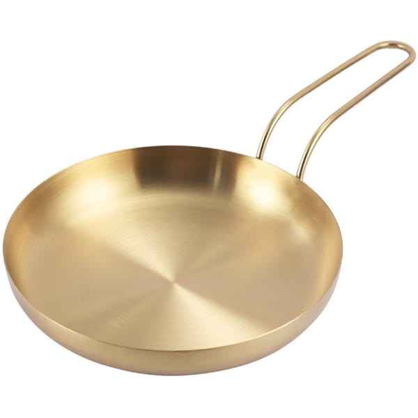Gold Stainless Steel Frying Pan with Long Handle