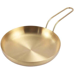 Gold Stainless Steel Frying Pan with Long Handle