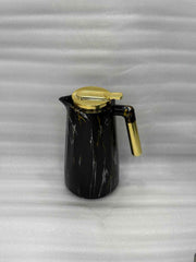 Modern Black & Gold Marble Vacuum Insulation Flask – 1L Inner Glass