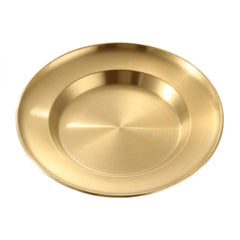 Set of 4 Gold Stainless Steel Round Serving Plates