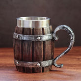 Barrel Shape Stainless Steel Cup Made of Resin Perfect for Cold Drinks