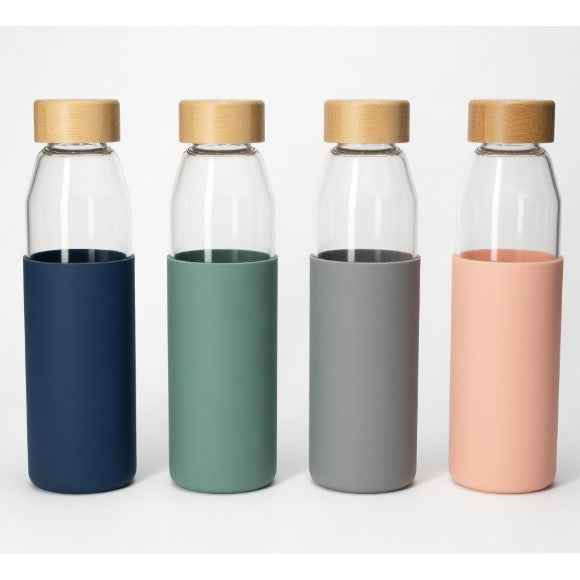 Danny Borosilicate Bottle With Beach Wood Lid 550ml One Piece