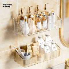CORNER WALL-MOUNTED COSMETIC RACK โ NO-DRILL BATHROOM ORGANIZER FOR ACCESSORIES