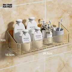CORNER WALL-MOUNTED COSMETIC RACK โ NO-DRILL BATHROOM ORGANIZER FOR ACCESSORIES