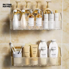 CORNER WALL-MOUNTED COSMETIC RACK โ NO-DRILL BATHROOM ORGANIZER FOR ACCESSORIES