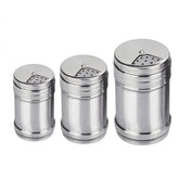 Stainless Steel Spice Shaker Set – 3-Piece Seasoning Jar Trio