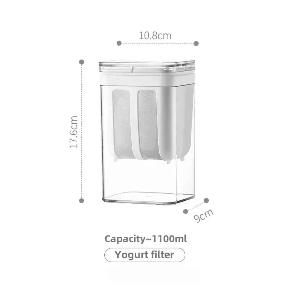 Premium Greek Yogurt Maker & Multi-Purpose Food Strainer Container with Fine Mesh Filter (1100ml)