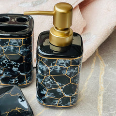 Bathroom Set Marble Black Set Of 4Pcs